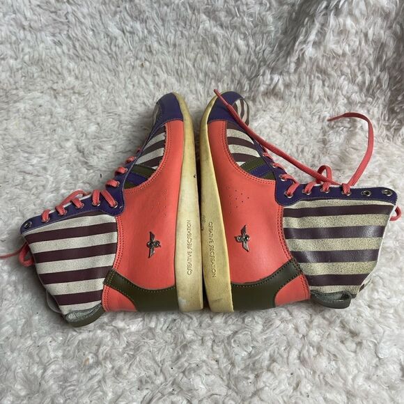 Creative Recreation leather multi stripes Galow  lace up high top sneakers SZ8.5 - Picture 7 of 8